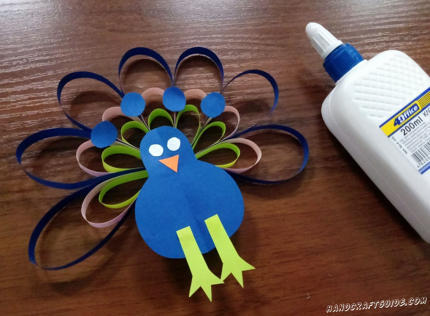 Peacock - Paper crafts, Birds, for 8 years kids | HandCraftGuide