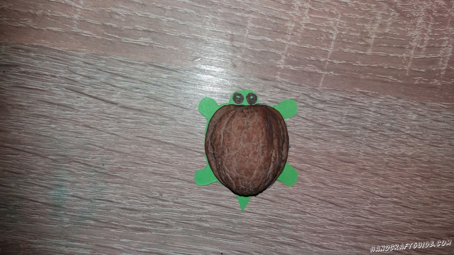 черепаха из скорлупы грецкого ореха