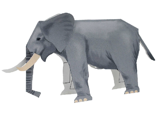 паперкарфт шаблон слон