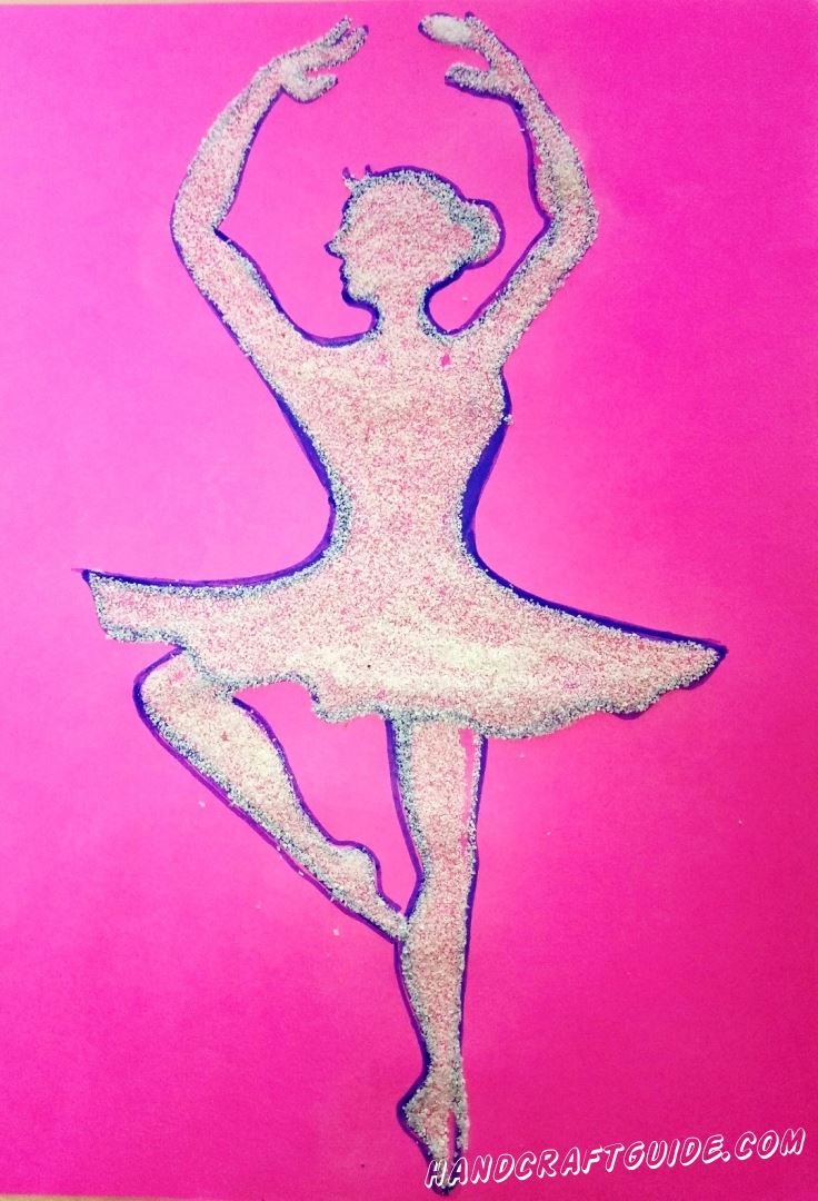 картина балерина из крупы