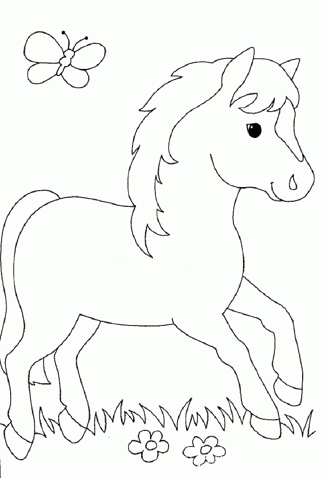 horses  coloring pages for girls for 4 years kids