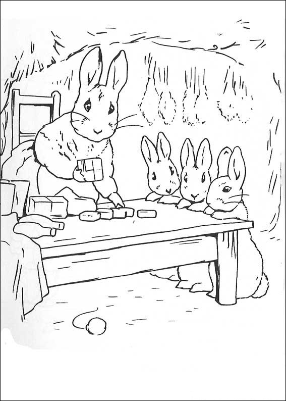 раскраски детям кролики 