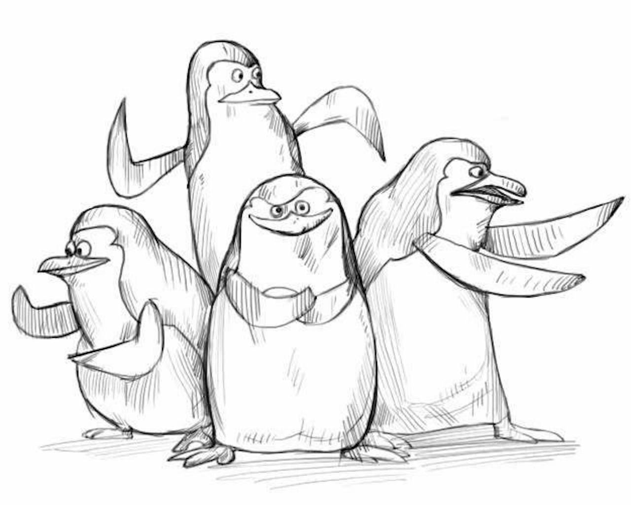 Пингвины из Мадагаскара нарисовать