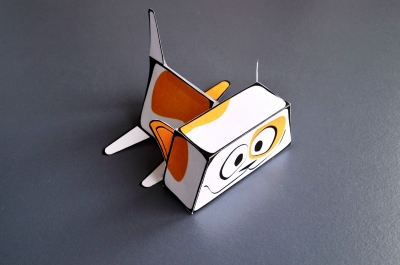 To make such a paper cat its very easy, need just download and print model of papercraft and follow the photo instructions